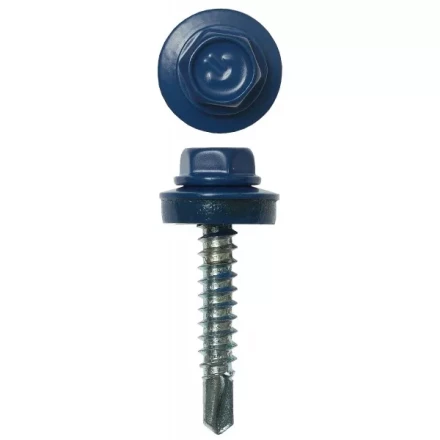 Саморезы ЗУБР &quot;ПРОФЕССИОНАЛ&quot; окраш., RAL 5005 синий насыщен., для крепл. кров. матер. к дерев. обреш., 4.8x29мм, 400шт 4-300315-48-029-5005 купить в Муравленко