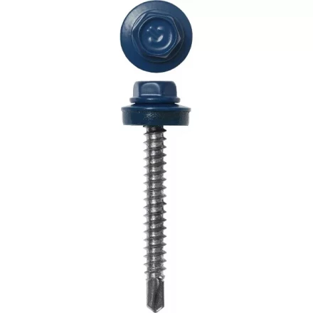 Саморезы ЗУБР окраш., RAL 5005 синий насыщен., для крепл. кров. матер. к дерев. обреш., 4.8x60мм, 200шт 4-300315-48-060-5005 купить в Муравленко