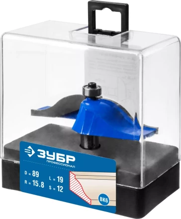 ЗУБР 89 x 19 мм, радиус 15.8 мм, фреза фигирейная №2, Профессионал (28760-89) купить в Муравленко