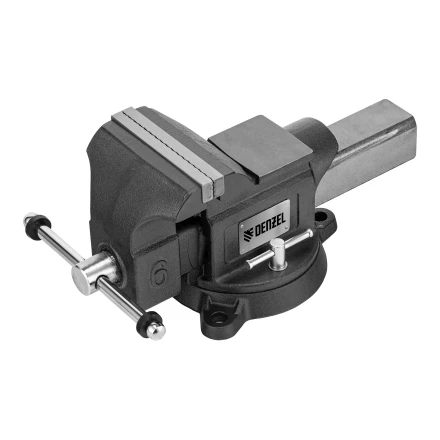 Тиски слесарные BVH-150, 150 мм, поворотные, стальная направляющая, с наковальней //Denzel 18685 купить в Муравленко
