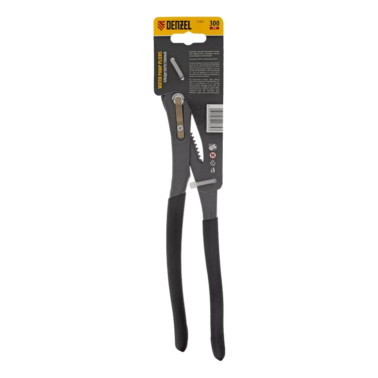 Клещи переставные Denzel 17907, кнопочный механизм, обливные рукоятки, 300 мм купить в Муравленко