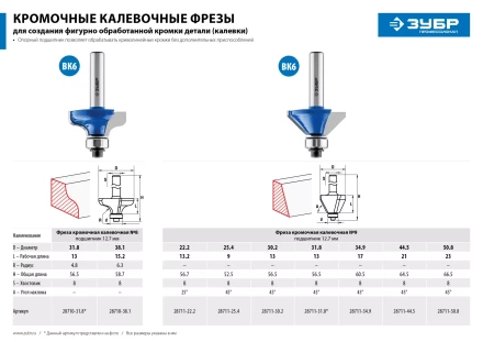Фрезы кромочные калевочные №8 с подшипником 127мм серия ПРОФЕССИОНАЛ купить в Муравленко