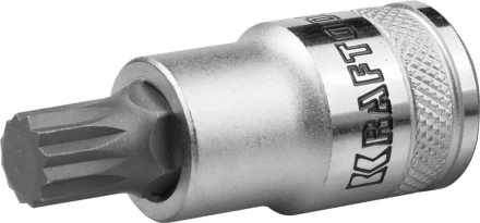 Торцовая бита-головка KRAFTOOL &quot;INDUSTRIE QUALITAT&quot;, материал S2, SPLINE, сатинированная, 1/2&quot;, M10 27911-10_z01 купить в Муравленко