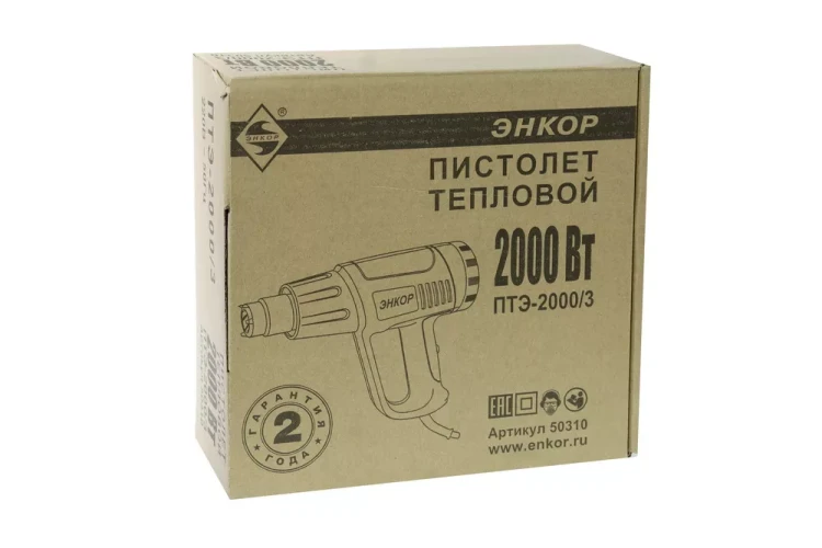 Фен строительный ЭНКОР ПТЭ-2000/3,  1/10 50310 купить в Муравленко