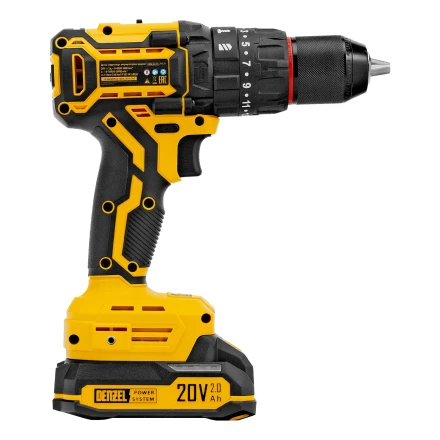 Дрель-шуруповерт аккумуляторная ударная бесщет. CIDH-BL-20, Li-Ion, 20 В// Denzel купить в Муравленко