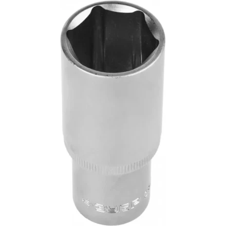 Головка торцовая ЗУБР &quot;МАСТЕР&quot; (1/2&quot;), удлиненная, Cr-V, FLANK, хроматированное покрытие, 24мм 27726-24 купить в Муравленко