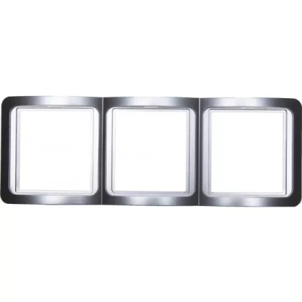 Панель СВЕТОЗАР &quot;ГАММА&quot; накладная, вертикальная, цвет светло-серый металлик, 3 гнезда SV-54149-SM купить в Муравленко