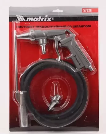 Пистолет пескоструйный со шлангом, пневматический  MATRIX 57328 купить в Муравленко
