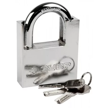 Замок ЗУБР &quot;ЭКСПЕРТ&quot; навесной, стальной корпус, закаленная дужка, с дополнительной защитой, 70мм 37223-70 купить в Муравленко