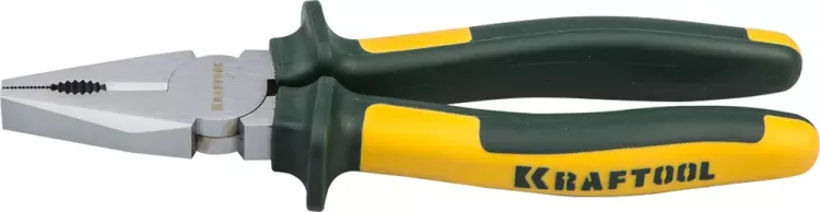 Плоскогубцы KRAFTOOL"KRAFT-MAX"комб,Cr-Mo,маслобензост двухкомп рукоятки,шарнирное соединение с повыш износост,180мм 22011-1-18 купить в Муравленко