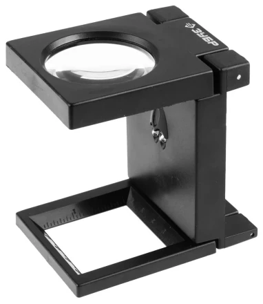 Лупа ЗУБР &quot;МАСТЕР&quot; складная на подставке, светодиодная подсветка, 5 кратное увеличение, диаметр 50мм 40542-50 купить в Муравленко