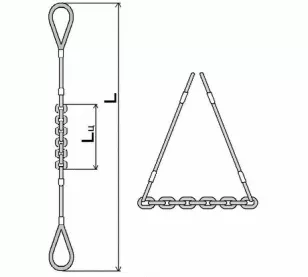 Строп комбинированный 0.9 т L=4 м L цепи=1.2 м заплет купить в Муравленко