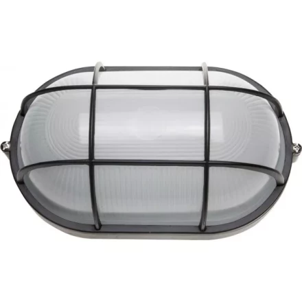 Светильник уличный СВЕТОЗАР влагозащищенный с решеткой, овал, цвет черный, 100Вт SV-57207-B купить в Муравленко