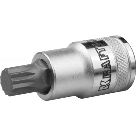 Торцовая бита-головка KRAFTOOL &quot;INDUSTRIE QUALITAT&quot;, материал S2, SPLINE, сатинированная, 1/2&quot;, M14 27911-14_z01 купить в Муравленко