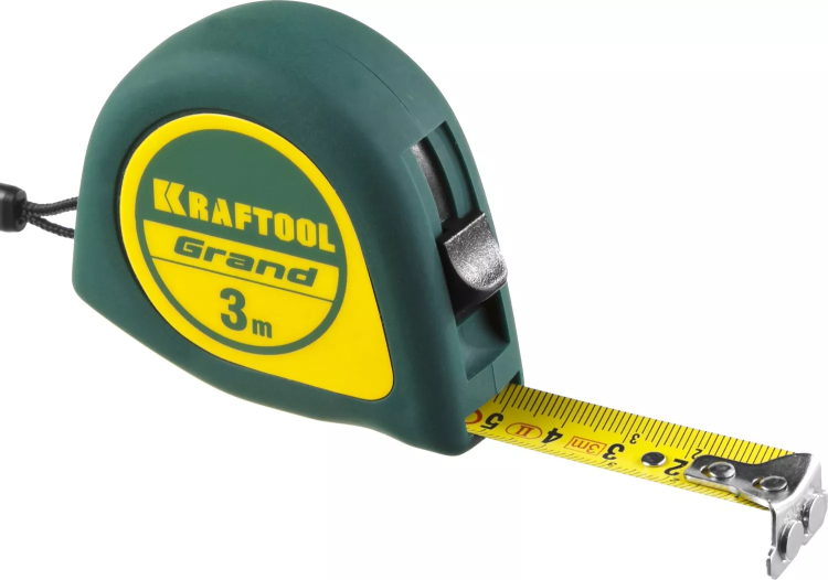 Рулетка KRAFTOOL GRAND, обрезиненный пластиковый корпус, 3м/16мм 34022-03-16 купить в Муравленко