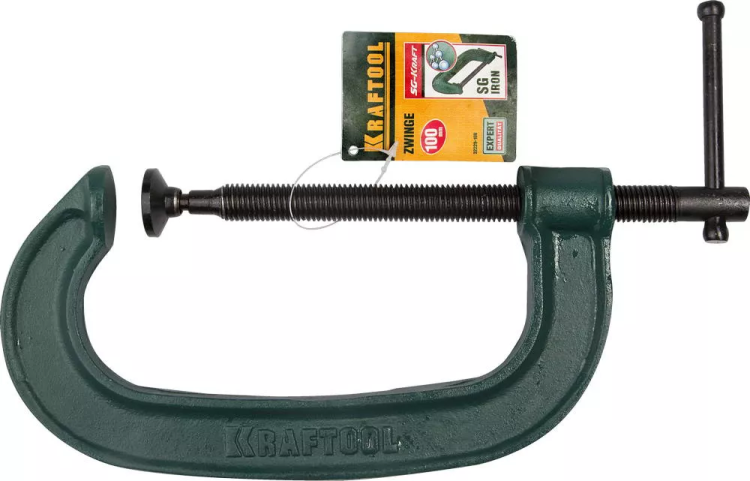 Струбцина KRAFTOOL "EXPERT", высокопрочный чугун с шаровидным графитом, 4"/100 мм 32229-100 купить в Муравленко
