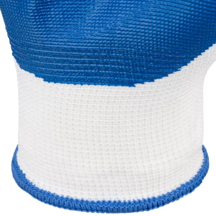 Перчатки полиэфирные с синим нитрильным покрытием, размер 9, 13 класс вязки// Сибртех 678625 купить в Муравленко