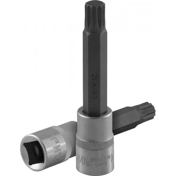 Торцевая насадка 1/2"DR вставка SPLINE M10x100мм для ГБЦ двигателей VAG  S64H4212 Jonnesway 49466 купить в Муравленко