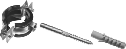 ЗУБР &quot;МАСТЕР&quot;. Хомут трубный с гайкой, оцинкованный, в комплекте с сантехнической шпилькой и дюбелем, 3/4&quot;, 1шт 37866-26-30 купить в Муравленко