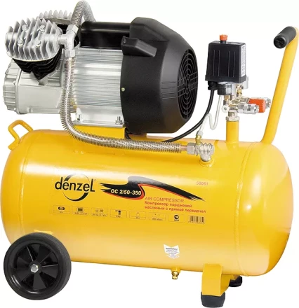 Компрессор пневматический масляный поршневой прямой привод  DENZEL 58081 купить в Муравленко