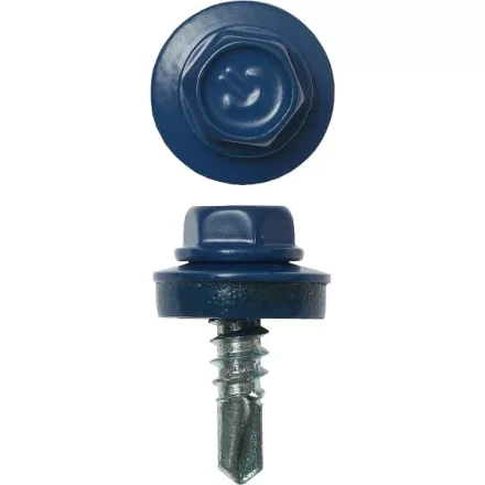 Саморезы ЗУБР &quot;ПРОФЕССИОНАЛ&quot; окраш., RAL 5005 синий насыщен., для крепл. кров. матер. к металл. констр., 5.5x19мм, 500шт 4-300315-55-019-5005 купить в Муравленко