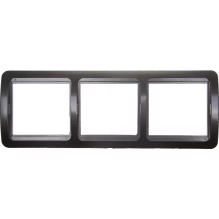 Панель СВЕТОЗАР &quot;ГАММА&quot; накладная, вертикальная, цвет темно-серый металлик, 3 гнезда SV-54149-DM купить в Муравленко