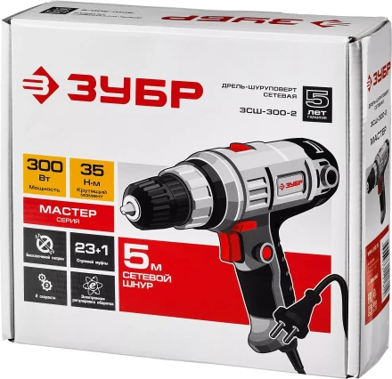 Дрель-шуруповерт сетевая ЗСШ-300-2 серия МАСТЕР купить в Муравленко