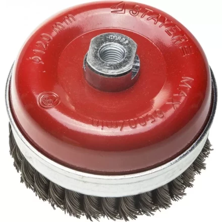 ЗУБР &quot;ПРОФЕССИОНАЛ&quot;. Щетка чашечная усиленная для УШМ, плетеные пучки стальной проволоки 0,5мм, 120ммхМ14 3527-120_z02 купить в Муравленко