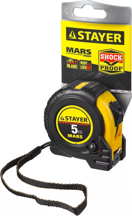 Рулетка STAYER "PROFI" "MARS", обрезиненный корпус, 5мх19мм 34131-05 купить в Муравленко