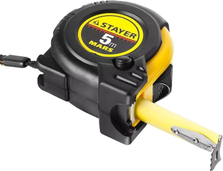 Рулетка STAYER &quot;PROFI&quot; &quot;MARS&quot;, обрезиненный корпус, 5мх19мм 34131-05 купить в Муравленко