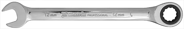 Ключ комбинированный трещоточный 8мм CrV зеркальный хром MATRIX PROFESSIONAL 14801 купить в Муравленко