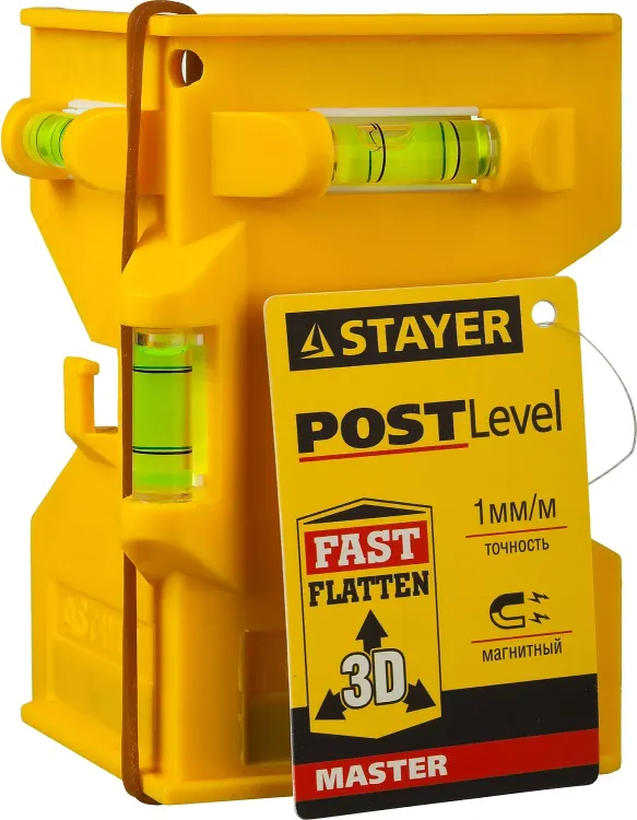 Уровень-угольник STAYER "MASTER" "POSTLevel" пластмассовый с магнитом, 3 ампулы 3456_z01 купить в Муравленко