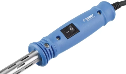 Паяльник ЗУБР &quot;ПРОФЕССИОНАЛ&quot;, с выключателем, пластмассовой рукояткой и долговечным жалом, 300Вт, клин 55301-300 купить в Муравленко