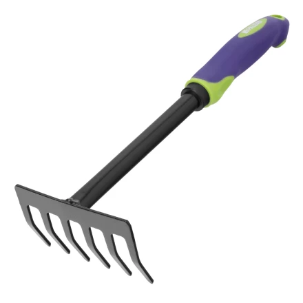 Грабли 6-зубые Palisad, 110х300 мм, стальные, обрезиненная эргономичная рукоятка, LSR1, 62061 купить в Муравленко