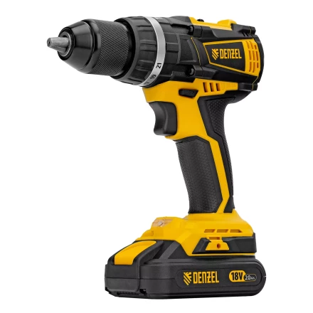 Дрель-шуруповерт аккумуляторная ударная бесщет Denzel CIDB-IB-18-02 26130, Li-Ion, 18 В, 2 акк. купить в Муравленко
