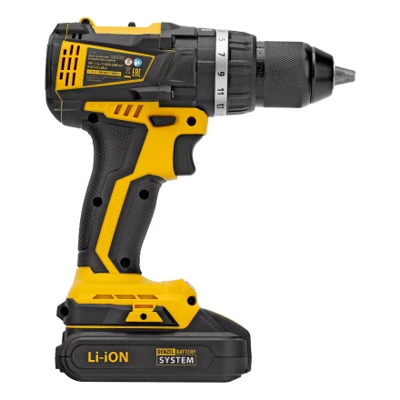 Дрель-шуруповерт аккумуляторная ударная бесщет Denzel CIDB-IB-18-02 26130, Li-Ion, 18 В, 2 акк. купить в Муравленко