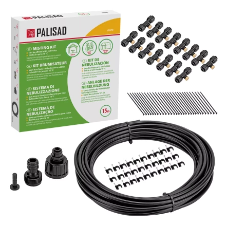 Система туманообразования Palisad 676798, полиэтиленовый шланг, длина 15 м, форсунки 15 шт купить в Муравленко