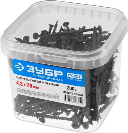 Саморезы фосфатированные с крупной резьбой, гипсокартон-дерево, ЗУБР 300032-42-076, PH2, 4,2 x 76 мм, 200 шт 300032-42-076 купить в Муравленко