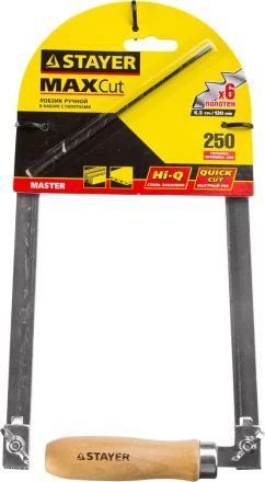 Лобзик STAYER &quot;MASTER&quot;, деревянная ручка, 130х250мм без полотен 1530-25_z01 купить в Муравленко