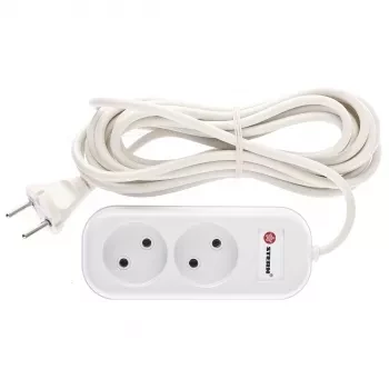 Удлинитель бытовой серия EU, без заземления, 5м, 2 роз., 6А Stern 95722 купить в Муравленко