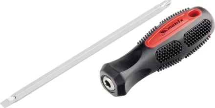 Отвертка комбинированная SL6,0 / Ph2 мм CrV антискользящая двухкомп. рукоятка MATRIX 12290 купить в Муравленко