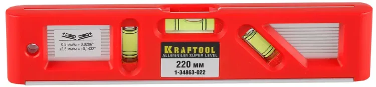Уровень KRAFTOOL "PRO" "DIRECTOR LEVEL" с магнитом, 3 ампулы, 220мм 1-34863-022 купить в Муравленко