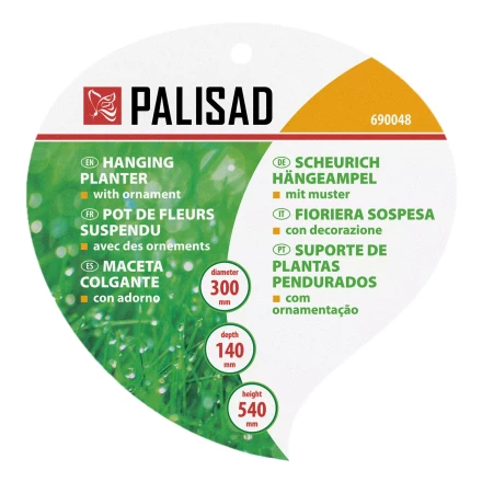 Кашпо подвесное с орнаментом Palisad, с кокосовой корзиной, диаметр 30 см, 690048 купить в Муравленко