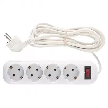 Удлинитель бытовой серия EF, с заземлением и выключателем, 3м, 4 розетки, 10A Stern 95776 купить в Муравленко