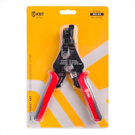 Полуавтоматический стриппер КВТ WS-03 для снятия изоляции с проводов 0.5–6.0 мм с функцией опрессовки и модулем резки CutPro (101542) купить в Муравленко