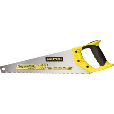 Ножовка универсальная SuperCut 450 мм, 7 TPI, 3D зуб, рез вдоль и поперек волокон, для средних заготовок из всех видов материалов, STAYER 1512-45 купить в Муравленко