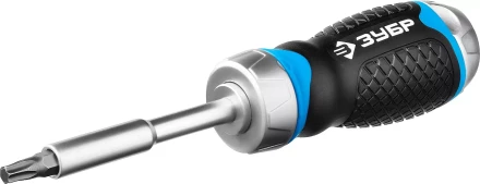 Набор ЗУБР &quot;ПРОФЕССИОНАЛ&quot;: Отвертка реверсив с двухкомп рукоят, насадки, CrMo, рукоят с отсеком для хранения бит, 24 предмета 25353-H24 купить в Муравленко