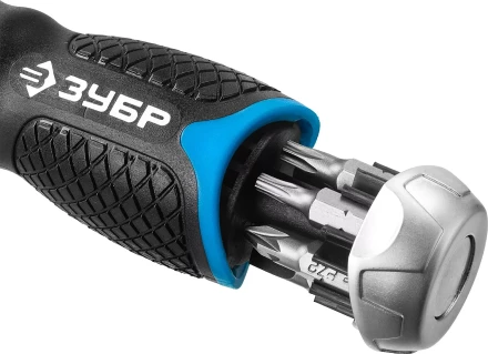 Набор ЗУБР &quot;ПРОФЕССИОНАЛ&quot;: Отвертка реверсив с двухкомп рукоят, насадки, CrMo, рукоят с отсеком для хранения бит, 24 предмета 25353-H24 купить в Муравленко