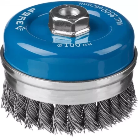 ЗУБР &quot;ПРОФЕССИОНАЛ&quot;. Щетка чашечная усиленная для УШМ, плетеные пучки стальной проволоки 0,8мм, 100ммхМ14 35271-100_z02 купить в Муравленко
