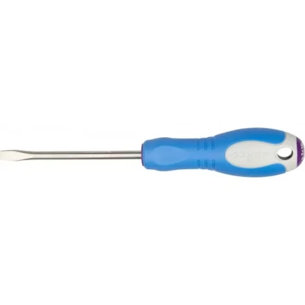 Отвертка ЗУБР, Cr-V сталь, трехкомпонентная рукоятка, цветовая индикация типа шлица, SL, 6,5x100мм 25251-6.5-100 купить в Муравленко